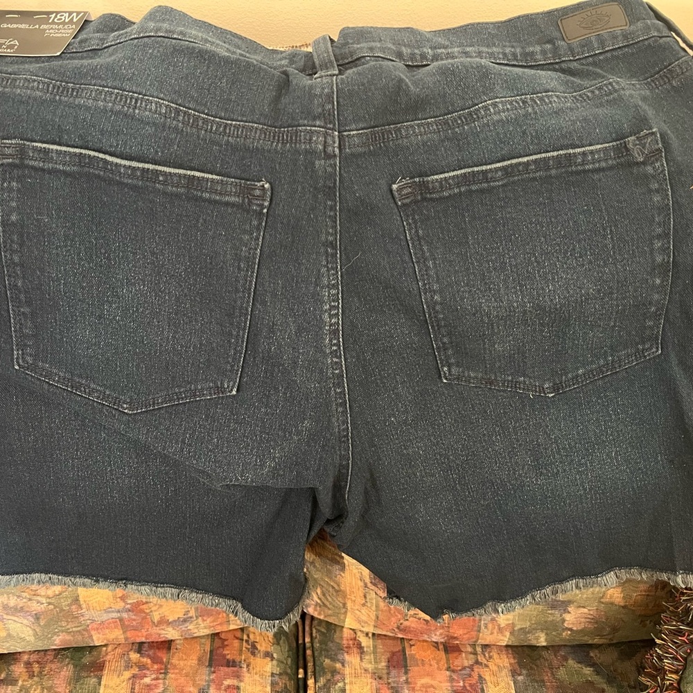 Lane Bryant Dark Wash Denim Shorts. Sofia Vergara frayed shorts dark blue